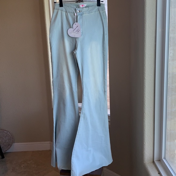 NWT Buddylove moonshine hi waist flare light blue Jean pants sz 27 - Picture 3 of 11